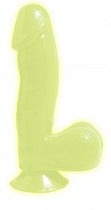 Basix 6.5inch Dong with Suction Cup - Glow In The Dark