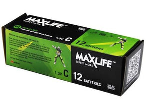 MAXLIFE Alkaline C Batteries 12 Pack