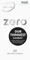 Ansell Lifestyles Zero Uber Thin Condoms - 20pk