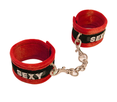 Love In Leather - Soft Diamante Wrist Cuffs - SEXY