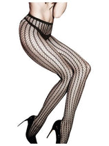 BACI AD2012 - After Dark Jacquard Pantyhose OS Stripe Black