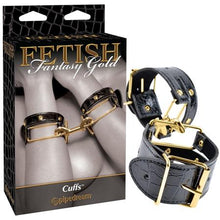 Load image into Gallery viewer, Fetish Fantasy Gold - Cuffs (Faux Crocodile Leather)