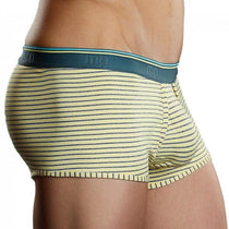 Male Power Pouch Enhancer Short Small - Heather Stripe - Yellow