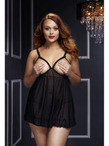BACI 3104 Peekaboo Babydoll Q - Black