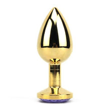 Load image into Gallery viewer, Golden Anal Plug with Gem - Small