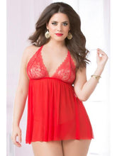Load image into Gallery viewer, 2 Piece Red Babydoll Set For Queen Size