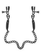 Fetish Fantasy Adjustable Nipple Chain Clamps - Black