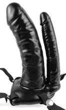 Load image into Gallery viewer, Fetish Fantasy 6inch Double Penetrator Vibrating Hollow Strap On- Black