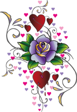 Load image into Gallery viewer, Bullet Gold Metallic Hearts &amp; Roses Vibrator 160mm
