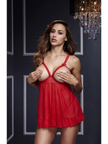 BACI 3104 Peekaboo Babydoll OS - Red