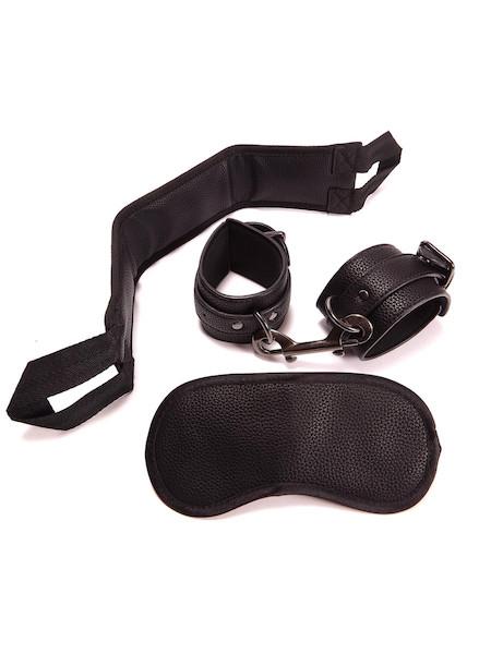 Blowjob Strap, Eyemask and Cuffs