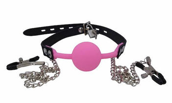 Deluxe Ball Gag and Nipple Clamps