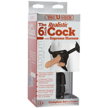 Load image into Gallery viewer, Vac-U-Lock Platinum Edition 6" Realistic Cock with Supreme Harness