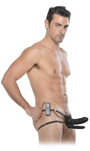 Load image into Gallery viewer, Fetish Fantasy 6inch Double Penetrator Vibrating Hollow Strap On- Black