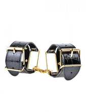 Load image into Gallery viewer, Fetish Fantasy Gold - Cuffs (Faux Crocodile Leather)
