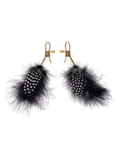 Load image into Gallery viewer, Adjustable Black Feather Nipple Clamps