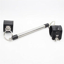 Steel Spreader Bar With Locking Wrist Cuffs - Black